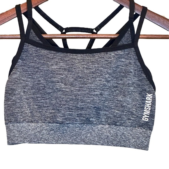 Gymshark Women's Adapt Seamless Sports Bra in Black Marl Size Medium - Picture 1 of 7